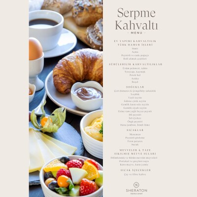 Sheraton İstanbul Levent'te Zengin Serpme Kahvaltı Menüsü