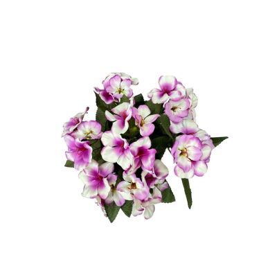 Yapay Çiçek Lila Renk Sardunya Siyah Saksıda Siyah Plastik Saksılı Dekoratif Süs Çiçeği