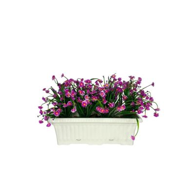 Yapay Çiçek Lila Papatya Küpeşte Askılı Saksıda Balkon Çiçeği Çiçek Sepeti
