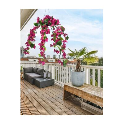 Yapay Çiçek Begonvil Fuşya Pembe Sarkaç Askılı Saksıda Balkon Çiçeği Çiçek Sepeti