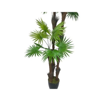 Yapay Ağaç Palmiye Fanpalm 3Katlı 24Yaprak Siyah Plastik Saksıda 165*65Cm