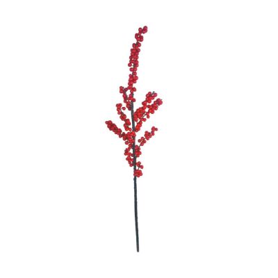 Yapay Çiçek Kokina Uzun Dal 90Cm Yılbaşı Çiçeği Red Berry