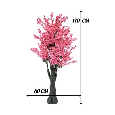 Yapay Ağaç Pembe Japon Kiraz Çiçeği Hazır Gövdeli Bahardalı Ağacı 170 Cm Sakura Çiçeği