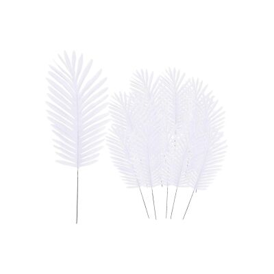 12Li Bağ Yapay Çiçek Beyaz Areka Yaprağı Yapay Yaprak Plastik Palmiye Yaprağı