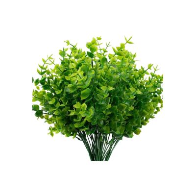 6Lı Set Yapay Çiçek Şimşir Demet Garnitür Yeşil Aradal Dekoratif Yapay Bitki