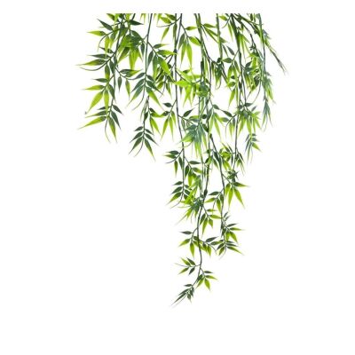Yapay Çiçek Sarkan Bambu Yapraklı Bitki Küçük Siyah Saksıda Yapay Sarmaşık 65Cm