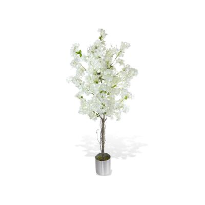 Yapay Beyaz Begonvil Ağacı 195*75Cm Doğal Görünümlü Yapay Ağaç Aleminyum Paslanmaz Saksılı
