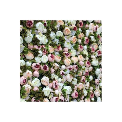 Yapay Çiçek Dekoratif Gül Paneli Pembe Pudra Marsilya Gülü Dik Duvar Kaplama Gül Duvarı 40*60