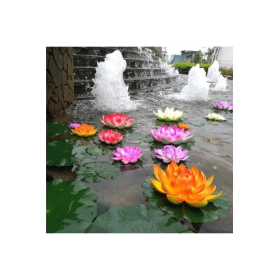 Yapay Çiçek Nilüfer Köpük Lotus Havuz Ve Akvaryum Dekoru 6Adet