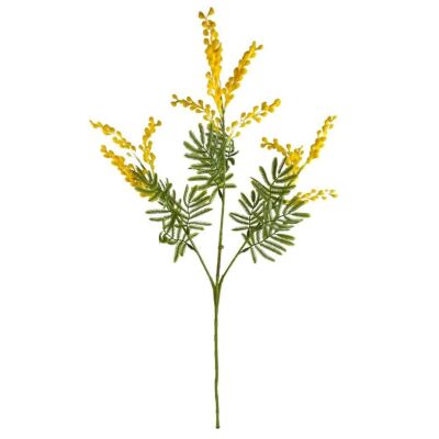 Yapay Çiçek Sarı Mimoza Uzun Dal 75Cm 3Dallı Minosa Yapay Bitki