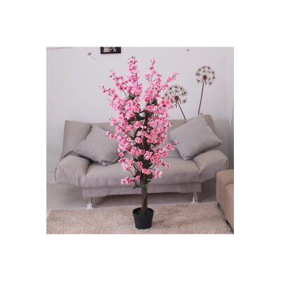 Yapay Ağaç Pembe Japon Kiraz Çiçeği Bahardalı Ağacı Sakura Çiçeği Çalılı 150Cm