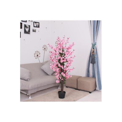 Yapay Ağaç Pembe Japon Kiraz Çiçeği Bahardalı Ağacı Sakura Çiçeği Çalılı 150Cm