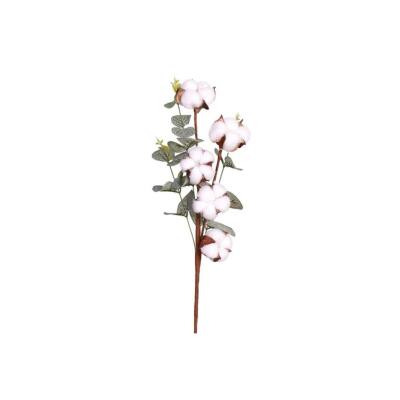 4 Lü Set Okaliptuslu Doğal Pamuk Çiçeği Dalı 5Li Kuru Çiçek Yapay Çiçek