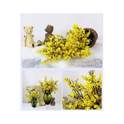 Yapay Çiçek Sarı Bahardalı Mineli Demet Dekoratif Çiçek