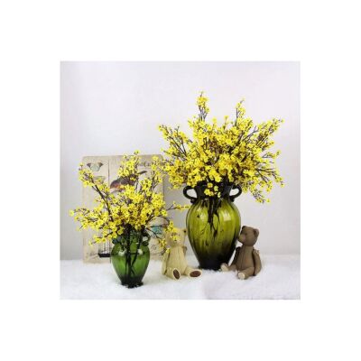Yapay Çiçek Sarı Bahardalı Mineli Demet Dekoratif Çiçek