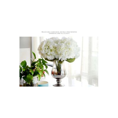 Yapay Çiçek Ortanca Demeti Beyaz 5 Kafalı Büyük Boy 43 Cm