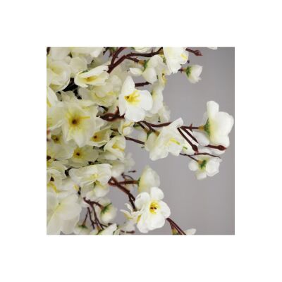 Yapay Ağaç Beyaz Bahar Dalı Japon Kiraz Çiçeği Beyaz Saksılı 90Cm