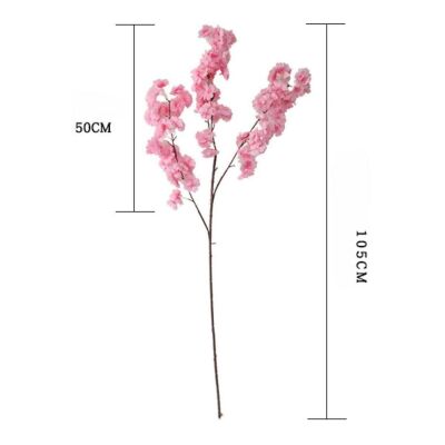 Yapay Çiçek Bahar Dalı Japon Kiraz Çiçeği 90 Cm Koyu Pembe