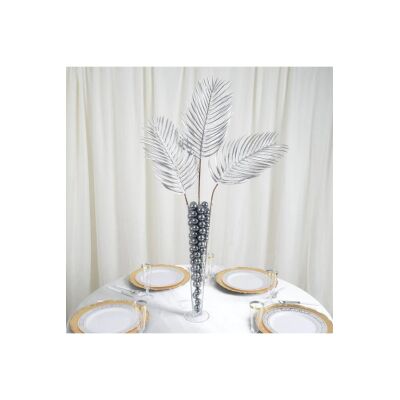 Yapay Çiçek Palmiye Yaprağı Gümüş Silver Renk 3 Adet Yapay Yaprak