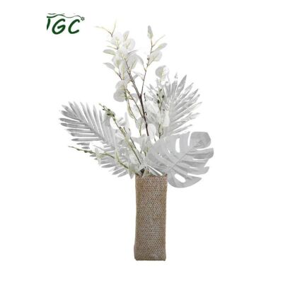 Yapay Çiçek Palmiye Yaprağı Gümüş Silver Renk 3 Adet Yapay Yaprak