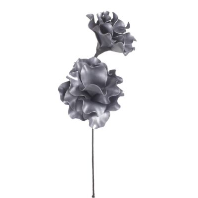 Yapay Çiçek Latex Çiçek Köpük Çiçek Siyam Gülü Gümüş
