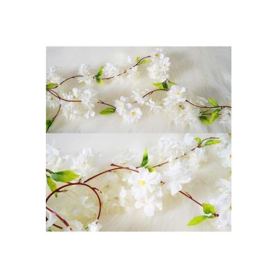Yapay Çiçek Bahardalı 180Cm Dolanabilen Model Japon Kiraz Çiçeği Beyaz