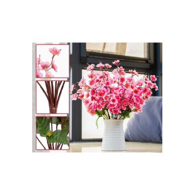 Yapay Çiçek Bahardalı Japon Kiraz Çiçeği 9 Dallı 35Cm Pembe 3 Demet