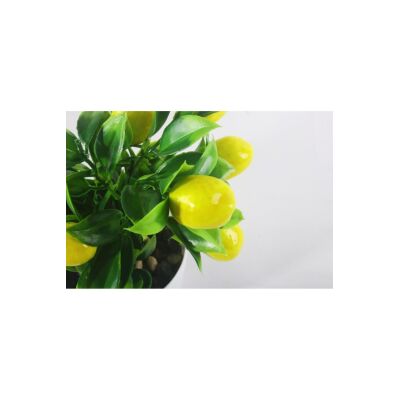 Yapay Çiçek Limon Ağacı Beyaz Saksıda Ve Dekoratif 20-10 Cm