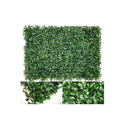 Yapay Çiçek Duvar Kaplama Panel Şimşir Tabaka 40X60 Cm Yeşil Dik Duvar Uygulama