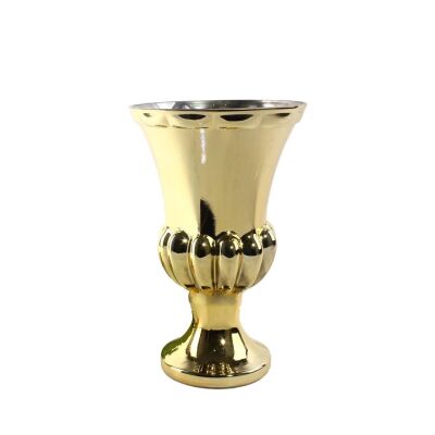 Cam Vazo Antik Kupa Tasarım Altın Renk 28X20 Cm