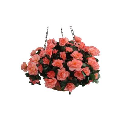 Yapay Çiçek Sarkaç Askılı Makreme Sepette Açelya Pembe Çiçek Sepeti