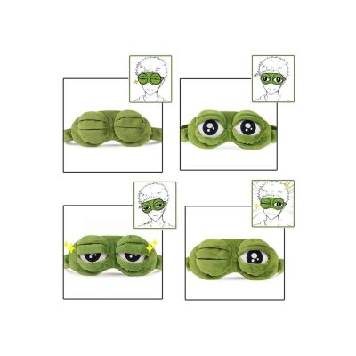 Sevimli Yeşil Kurbağa Göz Bandı Peluş Uyku Bandı