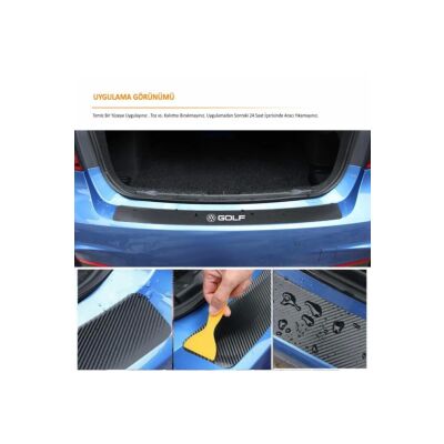 Fiat Egea İçin Uyumlu Aksesuar Arka Tampon Koruma Karbon Sticker 90*8 Cm
