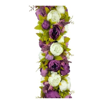Yapay Çiçek Mor Beyaz Şakayık Tak Organizasyon Nişan Düğün Dekor Çiçeği Süsleme Tag 25X130Cm