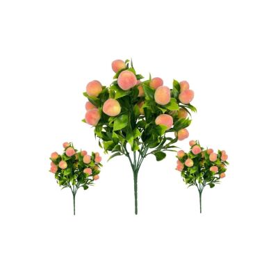 3Lü Set Yapay Nar Demeti Yapay Çiçek 30*20Cm Yeşil Yapraklı