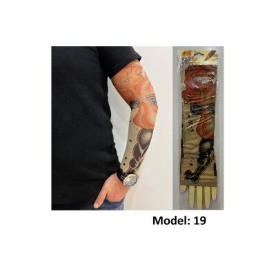 Giyilebilir Dövme 3 Çift 6 Adet Kol Çorap Dövmesi Sleeve Tattoo Set13