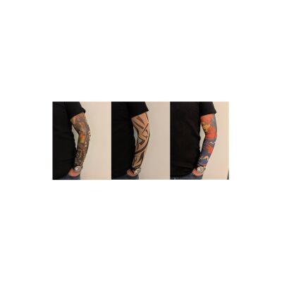 Giyilebilir Dövme 3 Çift 6 Adet Kol Çorap Dövmesi Sleeve Tattoo Set14