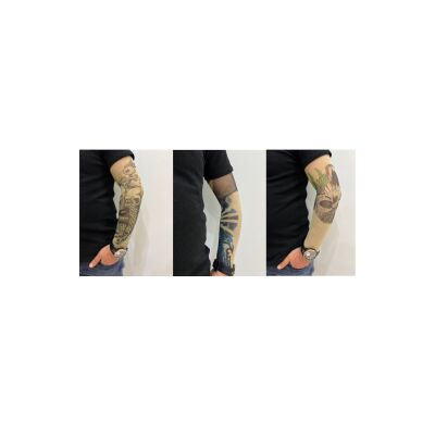 Giyilebilir Dövme 3 Çift 6 Adet Kol Çorap Dövmesi Sleeve Tattoo Set3