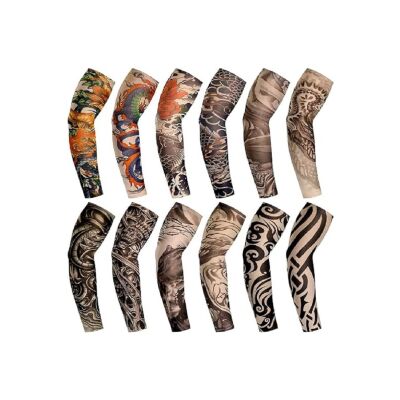 Giyilebilir Dövme 6 Çift 12 Adet Karma Kol Çorap Dövmesi Seti Sleeve Tattoo