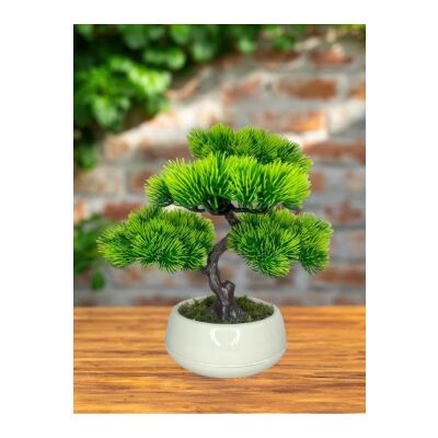 Bonsai Dekoratif Yapay Ağaç Yarım Top Kafalı Mor Bonzai 30Cm