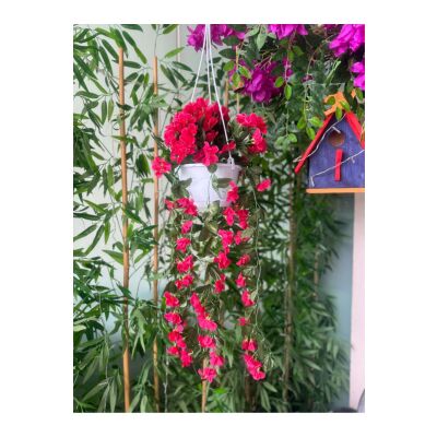Yapay Çiçek Sarkan Menekşe Mor Begonvil Sarkaç Askılı Saksıda Balkon Çiçeği Çiçek Sepeti