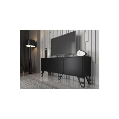 Bello 160 Cm Metal Ayaklı Tv Ünitesi - Konsol - Siyah / Siyah
