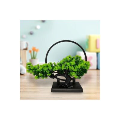 Yapay Çiçek Bonsai Ağacı Çemberli Model Dekoratif Yapay Ağaç Bonzai Yapay Ağaç Masa Ofis Hediyelik