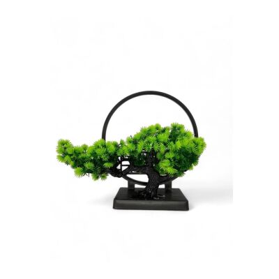 Yapay Çiçek Bonsai Ağacı Çemberli Model Dekoratif Yapay Ağaç Bonzai Yapay Ağaç Masa Ofis Hediyelik