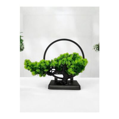 Yapay Çiçek Bonsai Ağacı Çemberli Model Dekoratif Yapay Ağaç Bonzai Yapay Ağaç Masa Ofis Hediyelik