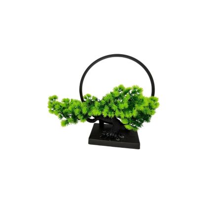 Yapay Çiçek Bonsai Ağacı Çemberli Model Dekoratif Yapay Ağaç Bonzai Yapay Ağaç Masa Ofis Hediyelik