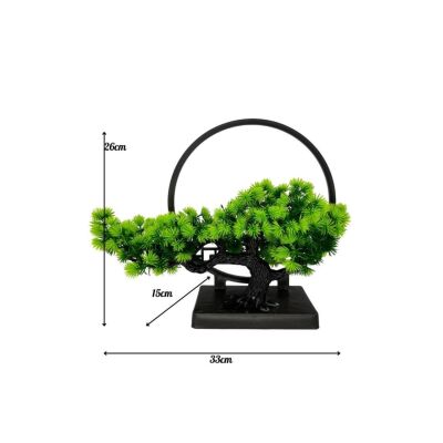 Yapay Çiçek Bonsai Ağacı Çemberli Model Dekoratif Yapay Ağaç Bonzai Yapay Ağaç Masa Ofis Hediyelik