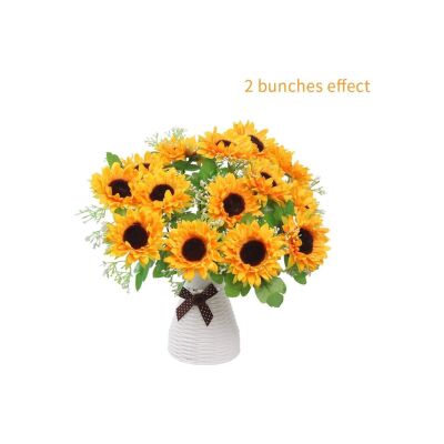 Yapay Çiçek Sunflower Ay Çiçeği Büyük Demet 12 Dallı 50Cm