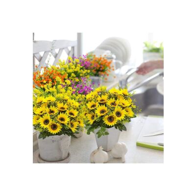 Yapay Çiçek Sunflower Ay Çiçeği Büyük Demet 12 Dallı 50Cm