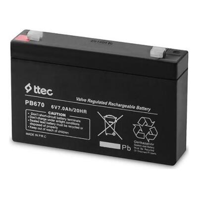 Ttec 6 Volt 7A Akü -6V 7 Ah Bakımsız Kuru Akü 2022 Üretim